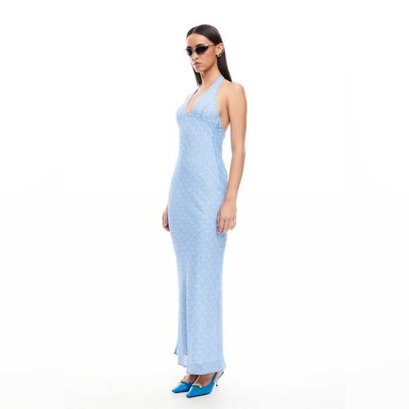 Lioness CARRIE HALTER DRESS | BLUE CHECK B00 - Picture 3 of 7
